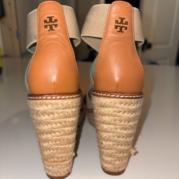 TORY BURCH FRIEDA ESPADRILLE in NATURAL JUTE LEATHER size 6.5 - Picture 2 of 10